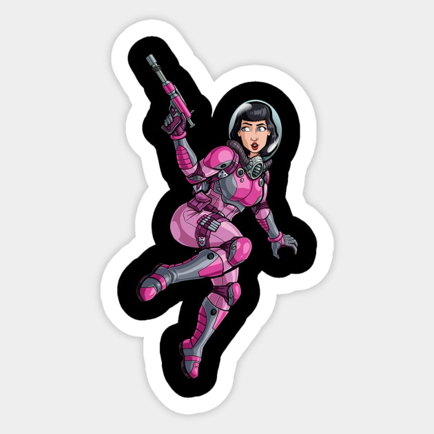 Space Bettie Sticker by TravisPerkinsArt